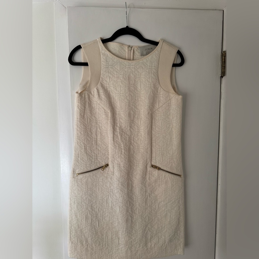 J. Crew Textured Cream Mini Dress